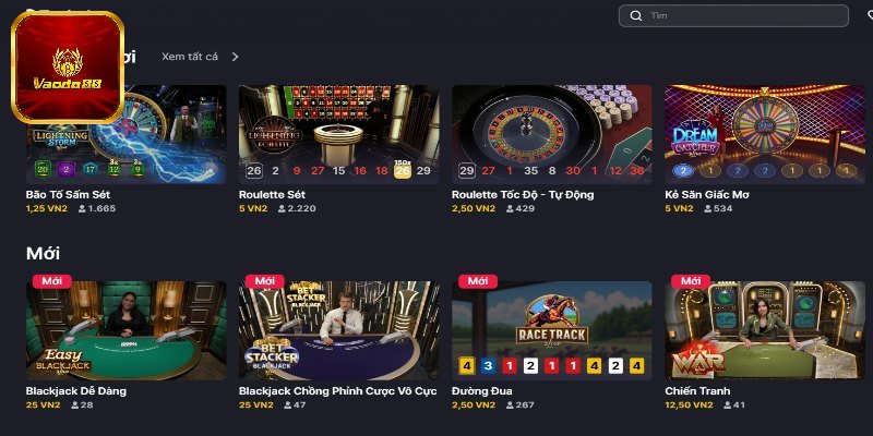 Đa dạng lựa chọn trò chơi trực tuyến tại live casino